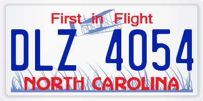 NC license plate DLZ4054