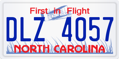NC license plate DLZ4057