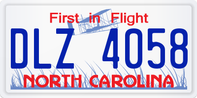 NC license plate DLZ4058