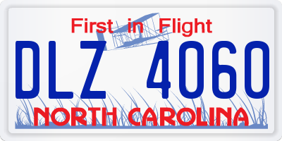 NC license plate DLZ4060