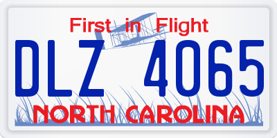 NC license plate DLZ4065