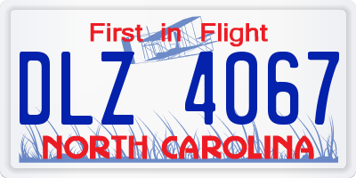 NC license plate DLZ4067
