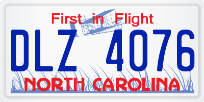 NC license plate DLZ4076