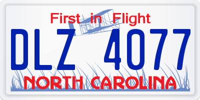 NC license plate DLZ4077