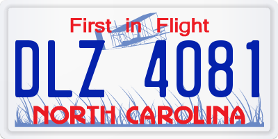 NC license plate DLZ4081