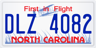NC license plate DLZ4082