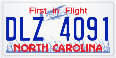 NC license plate DLZ4091