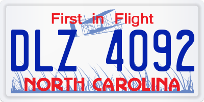 NC license plate DLZ4092