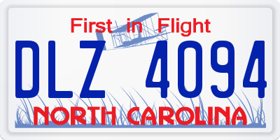 NC license plate DLZ4094