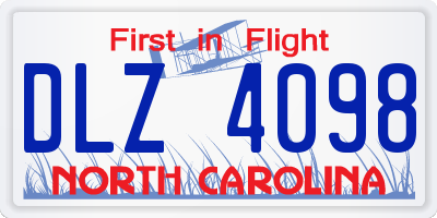 NC license plate DLZ4098