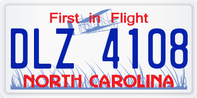 NC license plate DLZ4108