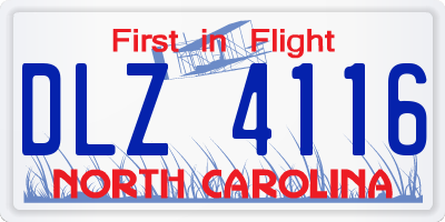 NC license plate DLZ4116