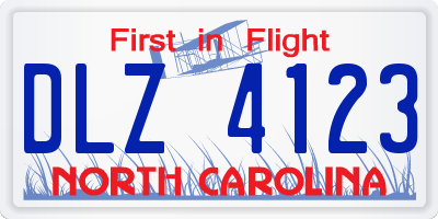 NC license plate DLZ4123