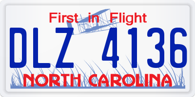 NC license plate DLZ4136