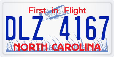 NC license plate DLZ4167