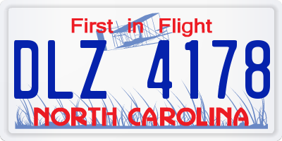 NC license plate DLZ4178