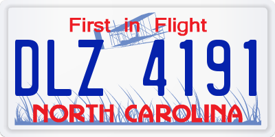 NC license plate DLZ4191