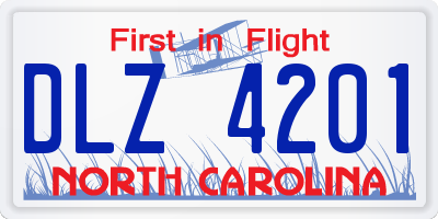 NC license plate DLZ4201