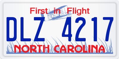 NC license plate DLZ4217