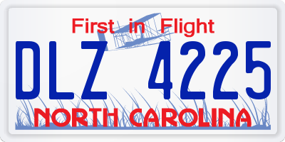 NC license plate DLZ4225