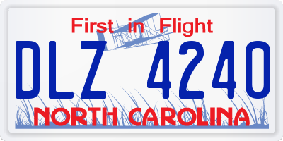 NC license plate DLZ4240