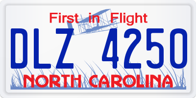 NC license plate DLZ4250