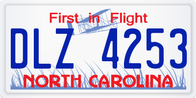 NC license plate DLZ4253