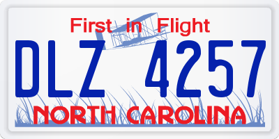 NC license plate DLZ4257