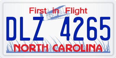 NC license plate DLZ4265