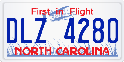 NC license plate DLZ4280