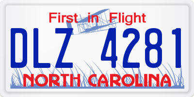 NC license plate DLZ4281