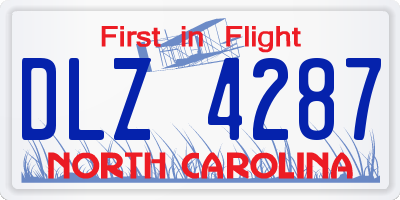 NC license plate DLZ4287