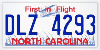 NC license plate DLZ4293