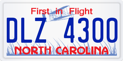 NC license plate DLZ4300