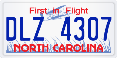 NC license plate DLZ4307