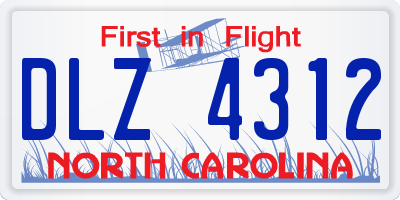 NC license plate DLZ4312