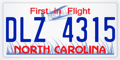 NC license plate DLZ4315