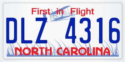 NC license plate DLZ4316