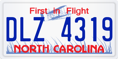 NC license plate DLZ4319