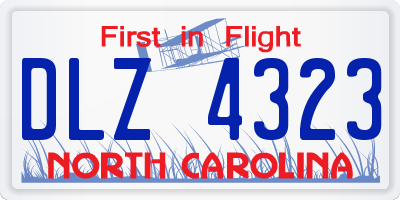 NC license plate DLZ4323