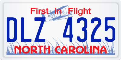 NC license plate DLZ4325