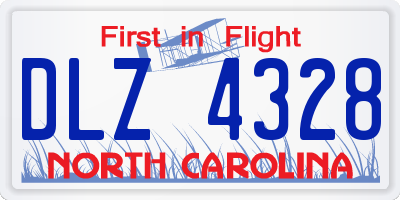 NC license plate DLZ4328