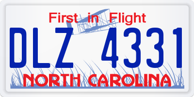 NC license plate DLZ4331