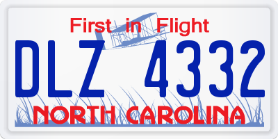 NC license plate DLZ4332