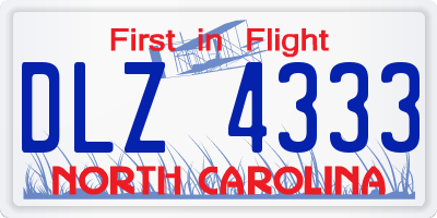NC license plate DLZ4333