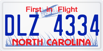 NC license plate DLZ4334