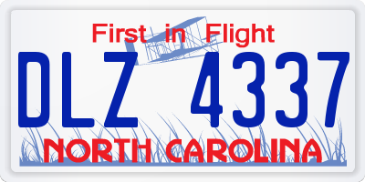 NC license plate DLZ4337