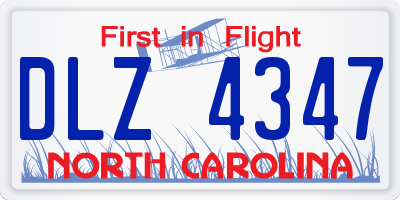 NC license plate DLZ4347