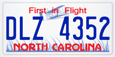 NC license plate DLZ4352
