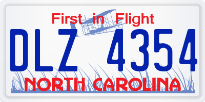 NC license plate DLZ4354